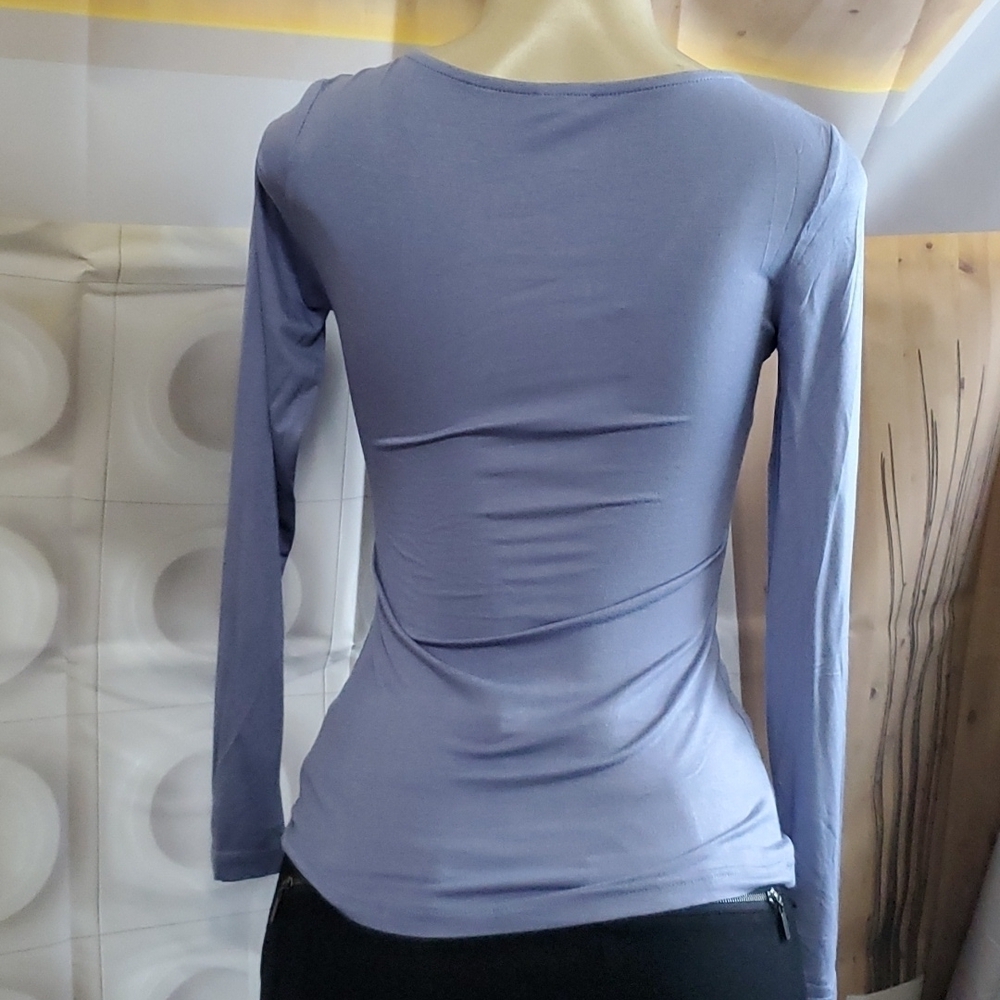 NWT Pret-a-porTEE Cinched Front long sleeve top Size XS - Picture 4 of 5